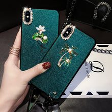 Load image into Gallery viewer, 红米K20祖母绿K20PRO创意红米Note7手机壳PRO水钻兰花红米6挂绳6A保护套Redmi7女款7A奢华小米Play挂脖潮牌韩