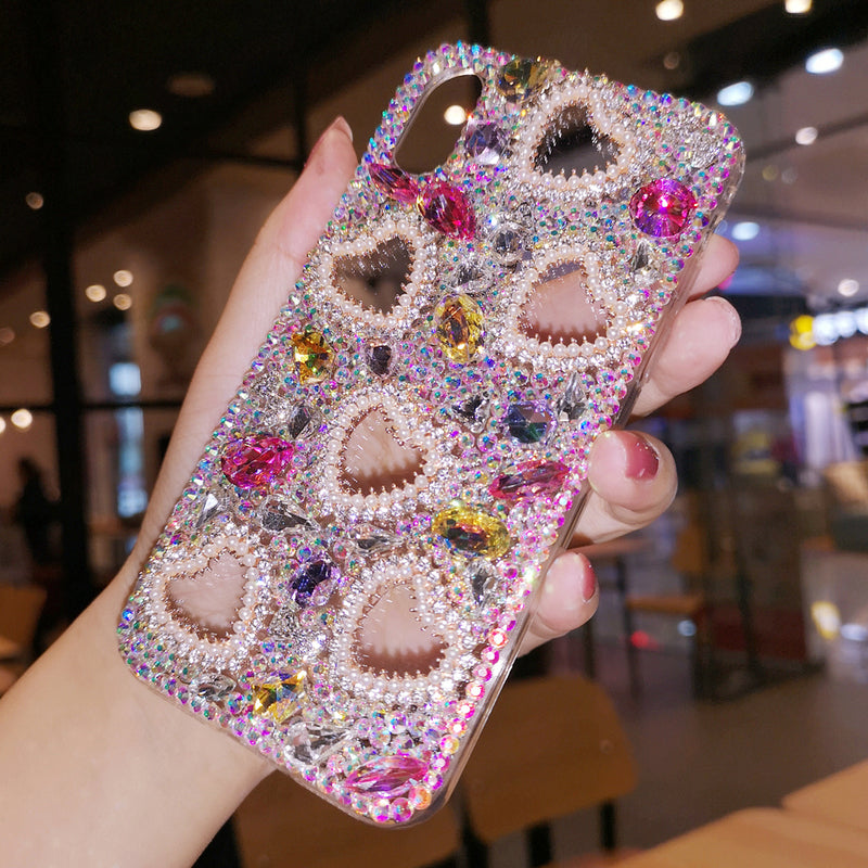 网红iphone11pro max苹果8plus手机壳7水钻爱心XR保护套6硅胶Xs女