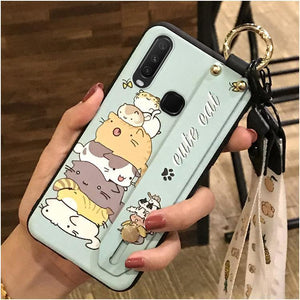 爆款VIVO Y17手机壳腕带支架保护套Y3/Y15/Y12可爱卡通挂绳软壳
