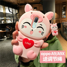 Load image into Gallery viewer, 可爱猫咪oppoA7X手机壳R17/A9X手机套OPPO R15/r11s卡通硅胶a73防摔A79t挂绳A5/A7x可爱全包边软保护壳少女潮