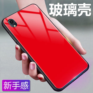 VIVO Y91C手机壳玻璃vivoy91国内版保护套网红简约男女纯色渐变