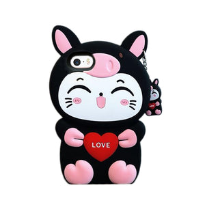 iphone5S手机壳苹果5保护套5S情侣卡通硅胶套SE全包防摔软外壳女