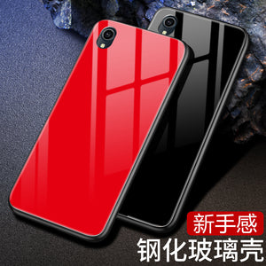 VIVO Y91C手机壳玻璃vivoy91国内版保护套网红简约男女纯色渐变