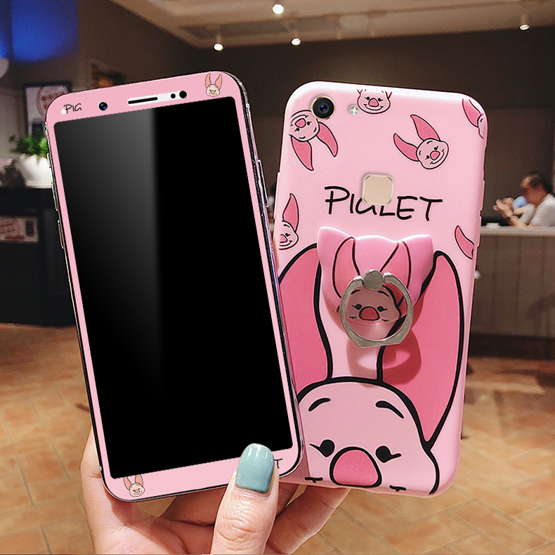 卡通维尼熊vivoy93手机膜y85全屏y79钢化膜y83彩膜y75防摔壳y97膜