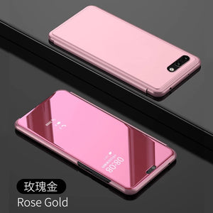 oppo/A1K/realme c2/c1翻盖手机壳镜面智能皮套oppoA1K透明防摔薄