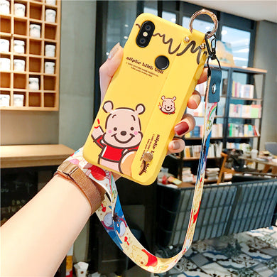 红米6手机壳全包软硅胶红米6a个性创意男女新潮红米6Pro卡通维尼熊斜跨背带Redmi6防摔保护套6A新潮轻薄Pro壳