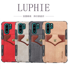 Load image into Gallery viewer, 华为P30手机壳放卡P30 PRO公交卡地铁门禁购物卡袋卡储物卡包一体硅胶保护套P30lite防摔网红男女创意插卡
