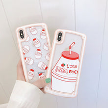 Load image into Gallery viewer, 糖果边框草莓牛奶苹果x手机壳xs max硅胶iPhone7plus/8/6s全包XR女6网红iPhonex磨砂iPonex潮iPhonexr 7p情侣