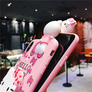 适用于华为gr5 2017手机壳y7prime2017卡通kitty猫y9 2019女可爱