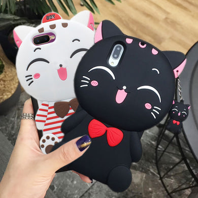 招财猫iphonex手机壳xsmax卡通苹果7防摔8plus可爱xr硅胶套6s女xs