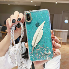 Load image into Gallery viewer, 三星s9手机壳镶钻超薄s8保护套note8黑色闪粉透明三星s9plus防摔时尚s8plus个性女生新款创意包边硅胶奢华