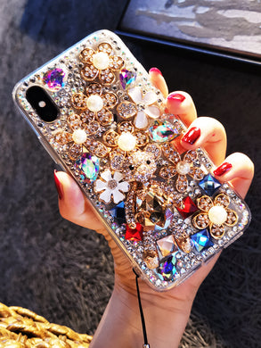 奢华熊苹果x手机壳iPhone8plus带钻女款7plus镶钻xs max水钻8x潮牌xr新款6s网红6plus满钻xmax硅胶iphonexr套