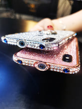 Load image into Gallery viewer, 苹果8plus手机壳水钻iphone7plus满钻6s金属边框带闪粉8女潮6plus镶钻苹果X边框奢华XR全包防摔xs网红max新款