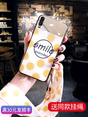 补妆镜华为p30手机壳女mate20全包防摔p30pro玻璃mate10潮牌p20lite硅胶mate20pro个性创意p20pro带挂绳p20