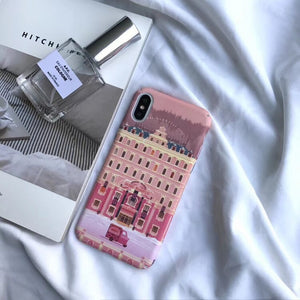 创意油画奢华建筑iPhone7plus手机壳苹果X/8/6s个性全包防摔男女