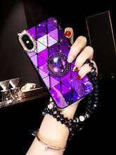 Load image into Gallery viewer, 苹果x手机壳女款镶钻xs网红xr菱格xsmax潮牌iphonex硅胶xr保护套带挂绳时尚max水钻支架个性抖音潮女创意潮款