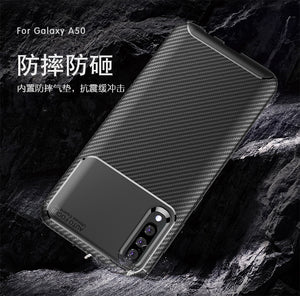 逸圣 三星A50手机壳 Galaxy A50保护套 碳纤维硅胶防摔软壳