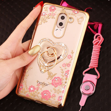 华为GR5 2017手机壳硅胶BLL-L22保护套创意挂绳指环扣防摔软女款