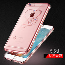 Load image into Gallery viewer, 苹果6s手机壳iphone6s plus软壳六女硅胶透明水钻奢华防摔保护套苹果6个性包边潮流六代手机套iPhone6带钻壳