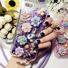 Load image into Gallery viewer, 可爱卡通流沙iphone xsmax手机壳11 pro奢华苹果8plus挂绳xr潮女7