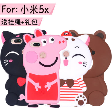 小米5x手机壳硅胶红米5plus全包边可爱个性卡通mi5防摔软胶女款潮