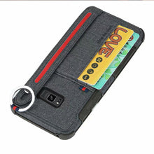 Load image into Gallery viewer, 三星s8手机壳防摔帆布轻薄保护套S9+plus硅胶边框外壳s8+防手汗防摔滑创意布纹后盖s9多功能男女金属指环扣新