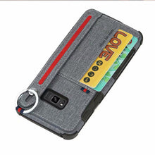 Load image into Gallery viewer, 三星s8手机壳防摔帆布轻薄保护套S9+plus硅胶边框外壳s8+防手汗防摔滑创意布纹后盖s9多功能男女金属指环扣新