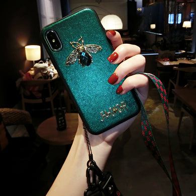蜜蜂三星S9Plus手机壳S10+挂绳潮牌S9水钻S10e防摔S8+网红S10女款