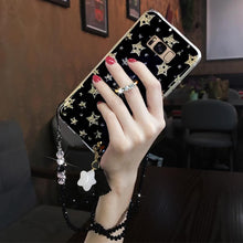 Load image into Gallery viewer, 流苏三星S8手机壳女款星星闪粉网红玻璃镜面全包防摔韩国潮S8+加曲屏硅胶套硬s8plus曲面透明可爱个性创意十