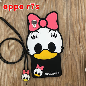 oppo r7s手机壳硅胶女款R7SM卡通保护套 可爱防摔软壳r7st挂绳潮