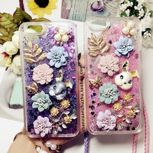 Load image into Gallery viewer, 可爱卡通流沙iphone xsmax手机壳11 pro奢华苹果8plus挂绳xr潮女7