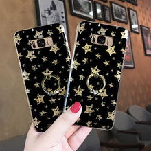 Load image into Gallery viewer, 流苏三星S8手机壳女款星星闪粉网红玻璃镜面全包防摔韩国潮S8+加曲屏硅胶套硬s8plus曲面透明可爱个性创意十