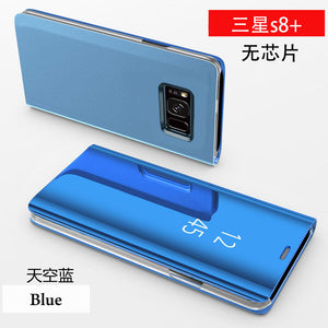 纽曼 三星s8手机壳男女s8plus保护套全包防摔s8+镜面翻盖皮套智能