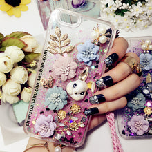 Load image into Gallery viewer, 可爱卡通流沙iphone xsmax手机壳11 pro奢华苹果8plus挂绳xr潮女7