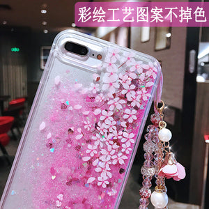苹果x手机壳苹果6splus闪粉液体流沙iphone7全包防摔8p女款软壳潮