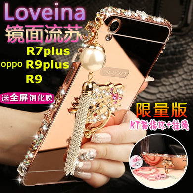 oppoR9手机壳水钻R9Splus金属边框外壳奢华女R7plus手机套镶钻R11