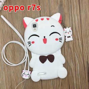 oppo r7s手机壳硅胶女款R7SM卡通保护套 可爱防摔软壳r7st挂绳潮