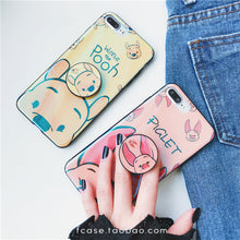 Load image into Gallery viewer, 卡通抖音同款手机壳苹果6s/x维尼小熊iphone8/7plus懒人支架少女