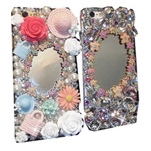 Load image into Gallery viewer, iphoneXs Max手机壳珍珠水钻Xr苹果7/8plus镜子带钻6s挂绳镶钻女X