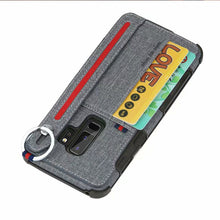 Load image into Gallery viewer, 三星s8手机壳防摔帆布轻薄保护套S9+plus硅胶边框外壳s8+防手汗防摔滑创意布纹后盖s9多功能男女金属指环扣新