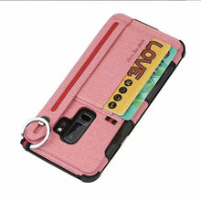 Load image into Gallery viewer, 三星s8手机壳防摔帆布轻薄保护套S9+plus硅胶边框外壳s8+防手汗防摔滑创意布纹后盖s9多功能男女金属指环扣新