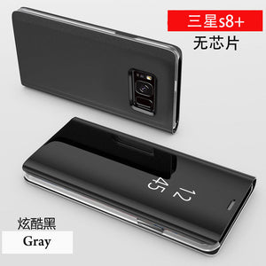 纽曼 三星s8手机壳男女s8plus保护套全包防摔s8+镜面翻盖皮套智能