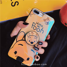Load image into Gallery viewer, 卡通抖音同款手机壳苹果6s/x维尼小熊iphone8/7plus懒人支架少女