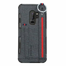Load image into Gallery viewer, 三星s8手机壳防摔帆布轻薄保护套S9+plus硅胶边框外壳s8+防手汗防摔滑创意布纹后盖s9多功能男女金属指环扣新