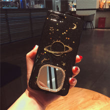 Load image into Gallery viewer, 透明土星星空苹果x手机壳滴胶闪粉iphone8plus全包软6s创意7P女款