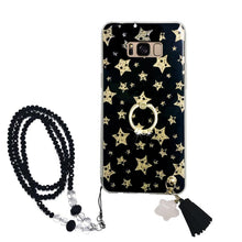 Load image into Gallery viewer, 流苏三星S8手机壳女款星星闪粉网红玻璃镜面全包防摔韩国潮S8+加曲屏硅胶套硬s8plus曲面透明可爱个性创意十