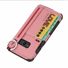 Load image into Gallery viewer, 三星s8手机壳防摔帆布轻薄保护套S9+plus硅胶边框外壳s8+防手汗防摔滑创意布纹后盖s9多功能男女金属指环扣新