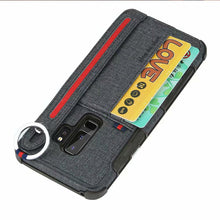 Load image into Gallery viewer, 三星s8手机壳防摔帆布轻薄保护套S9+plus硅胶边框外壳s8+防手汗防摔滑创意布纹后盖s9多功能男女金属指环扣新