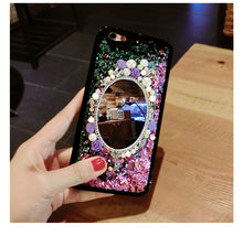 Load image into Gallery viewer, 日韩三星note9手机壳流沙s10硅胶套个性女创意水钻化妆镜s10plus
