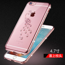Load image into Gallery viewer, 苹果6s手机壳iphone6s plus软壳六女硅胶透明水钻奢华防摔保护套苹果6个性包边潮流六代手机套iPhone6带钻壳